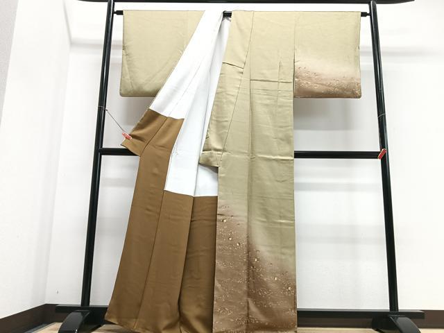 平和屋着物■訪問着 刺繍 箔散らし 暈し染め 正絹 逸品 CABE7556xe