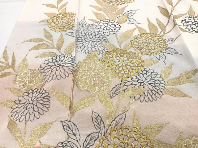 平和屋着物■訪問着 刺繍 枝花文 暈し染め 金彩 正絹 逸品 CABE7577xe