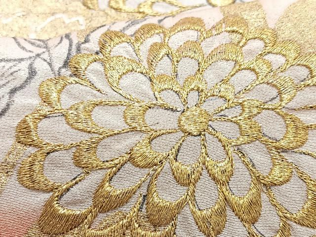 平和屋着物■訪問着 刺繍 枝花文 暈し染め 金彩 正絹 逸品 CABE7577xe