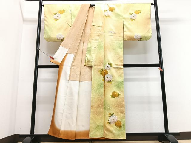 平和屋着物■上質な小紋 舞菊文 暈し染め 金彩 正絹 逸品 CABE7587xe