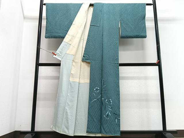 平和屋着物■訪問着 刺繍 草花文 正絹 逸品 CABE7589xe