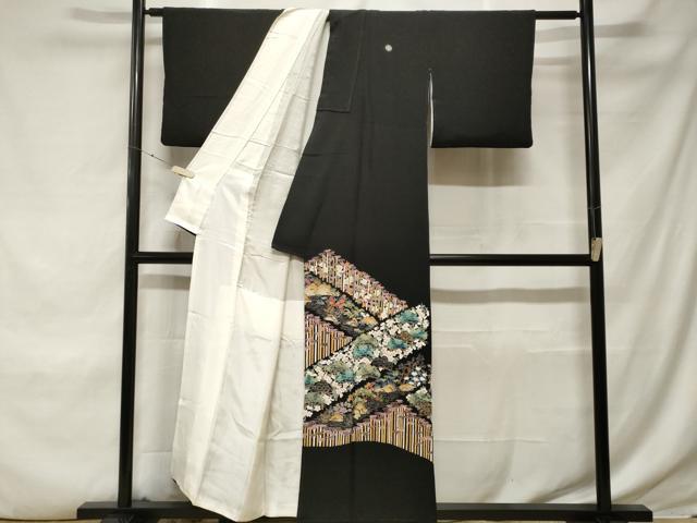 平和屋着物■豪華黒留袖 松竹梅花文 金彩 正絹 逸品 CABE7738ev