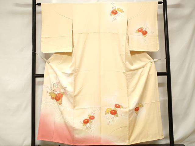 平和屋着物▽上質な小紋　単衣　花丸文　正絹　逸品　AABE4083jh 平和屋着物□上質な小紋 枝花丸文 正絹 逸品 未使用 CABE6287fb