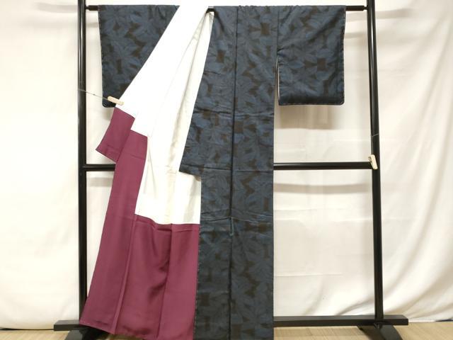 平和屋着物■本場大島紬 7マルキ 草花文 正絹 逸品 CABE7864ev