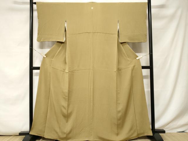 平和屋着物■上質な色無地 榛色 正絹 逸品 CABE7875ev