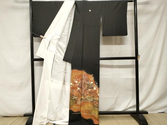 平和屋着物■豪華黒留袖 作家物 飛鶴松竹梅 暈し染め 金彩 正絹 逸品 CABE7876ev