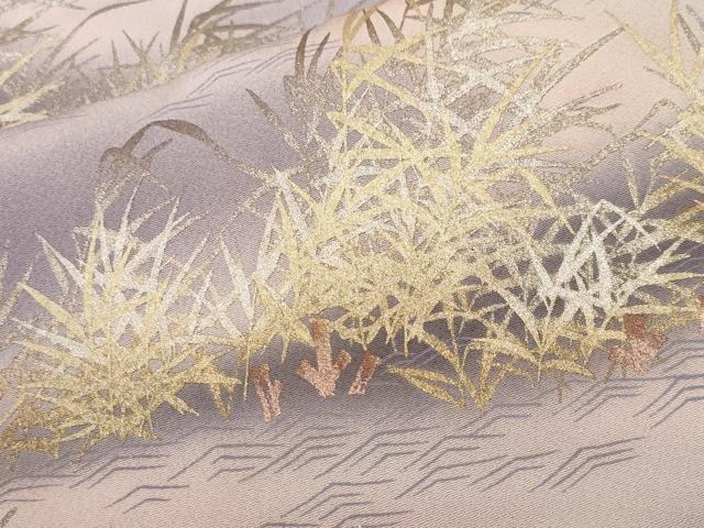平和屋着物■訪問着 刺繍 流水白鷺文 暈し染め 金彩 正絹 逸品 CABE8411mev