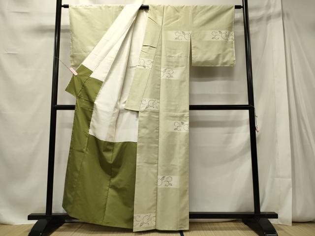 平和屋着物■上質な紬 葡萄蔦の葉文 正絹 逸品 未使用 CABE8056oy