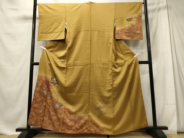 平和屋着物■訪問着 刺繍 地紙草花文 暈し染め 金銀彩 鈴乃屋扱い 正絹 逸品 CABE8067oy