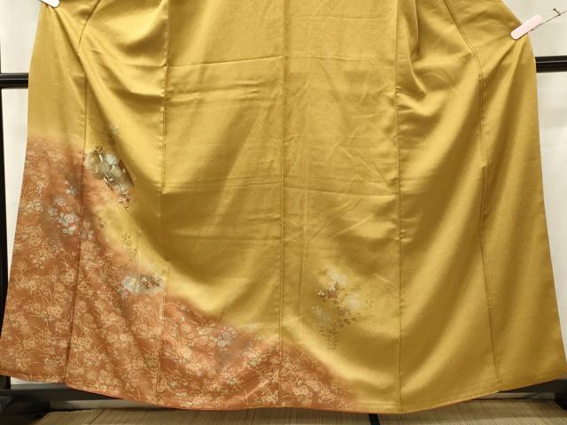 平和屋着物■訪問着 刺繍 地紙草花文 暈し染め 金銀彩 鈴乃屋扱い 正絹 逸品 CABE8067oy