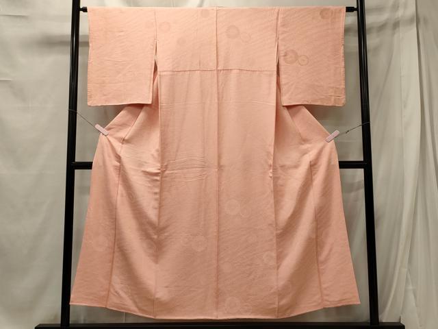 平和屋着物■上質な色無地 流水菊地紋 一斤染色 正絹 逸品 CABE8089oy