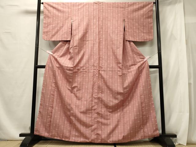 平和屋着物■上質な紬 格子柄 正絹 逸品 CABE8363oy