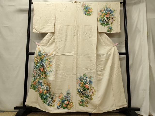 平和屋着物■訪問着 草花文 正絹 逸品 CABE8398oy