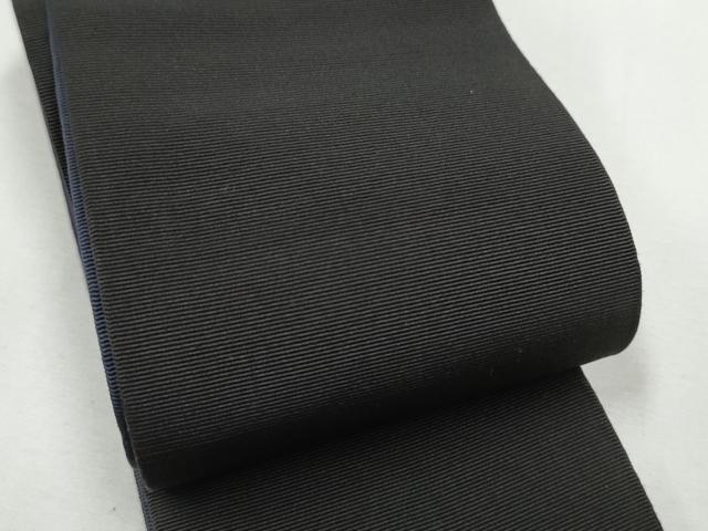 平和屋着物●男性 両面 角帯 色無地 青褐色×黒色 正絹 逸品 CABE8462hy