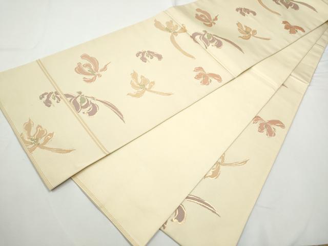 平和屋着物●西陣 川島織物 六通柄 本袋帯 舞花文 金糸 正絹 逸品 CABE8547hy