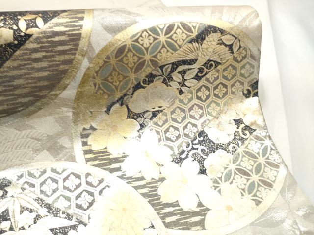 平和屋着物●太鼓柄袋帯 花丸文 金銀彩 正絹 逸品 CABE8554hy