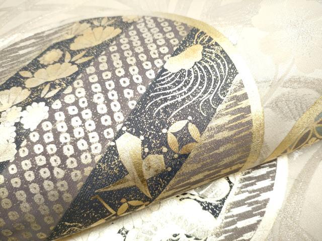 平和屋着物●太鼓柄袋帯 花丸文 金銀彩 正絹 逸品 CABE8554hy