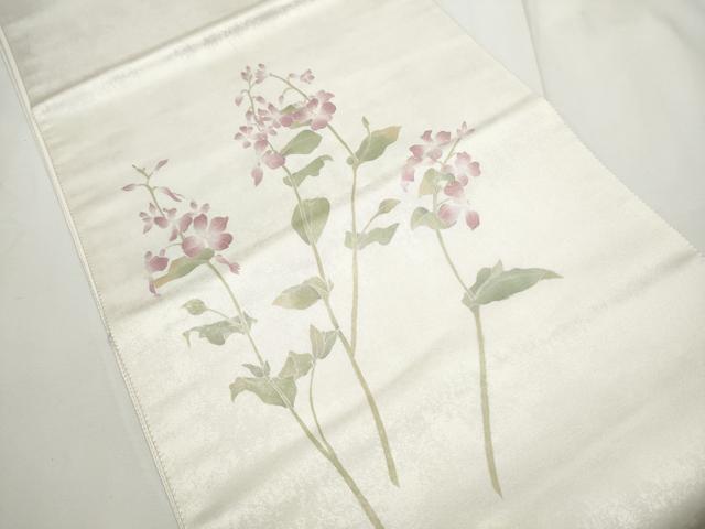 平和屋着物●太鼓柄袋帯 作家物 枝花文 引箔 正絹 逸品 CABE8565hy