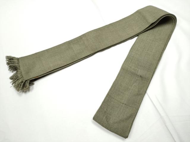 平和屋着物●男性 角帯 紬地 色無地 岩井茶色 正絹 逸品 CABE8577hy