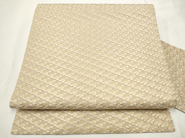 平和屋着物●本場筑前博多織　八寸名古屋帯　幾何学文様　正絹　逸品　CABE8609hy 楽天市場】平和屋2□極上 夏物 本場筑前博多織 八寸名古屋帯 隆毘間道