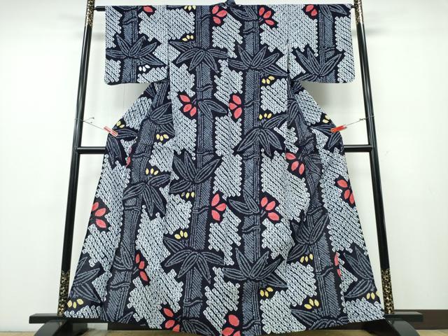 平和屋着物∴夏物 浴衣 有松鳴海絞り 笹竹文 綿 逸品 CABE8819ng
