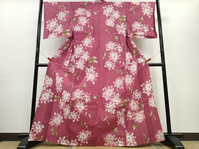 平和屋着物∴夏物 浴衣 舞花文 綿 逸品 CABE8855ng