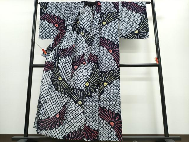 平和屋着物∴夏物 浴衣 有松鳴海絞り 舞花文 綿 逸品 CABE8895ng