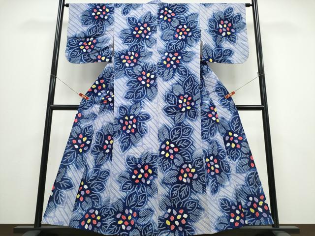 平和屋着物∴夏物 浴衣 有松鳴海絞り 紫陽花 綿 逸品 CABE8954ng
