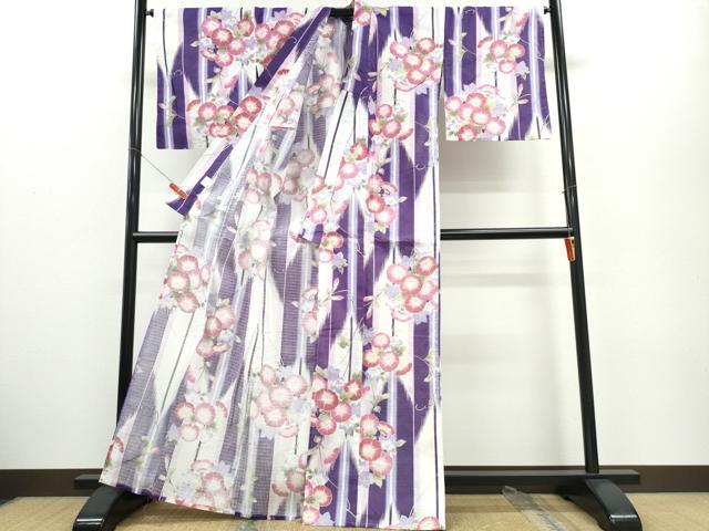 平和屋着物∴夏物 浴衣 朝顔 綿 逸品 CABE9093ng