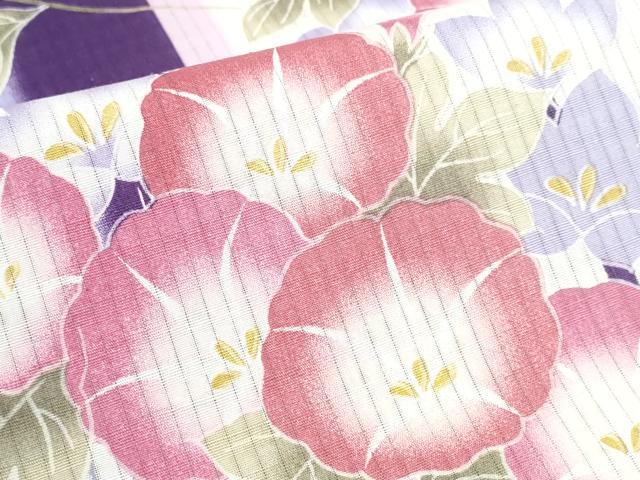 平和屋着物∴夏物 浴衣 朝顔 綿 逸品 CABE9093ng