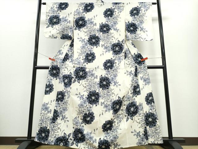 平和屋着物∴夏物 浴衣 枝牡丹菊桜 綿 逸品 CABE9096ng