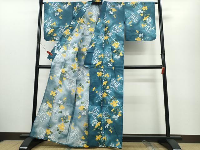 平和屋着物∴夏物 浴衣 小花文 綿 逸品 CABE9100ng