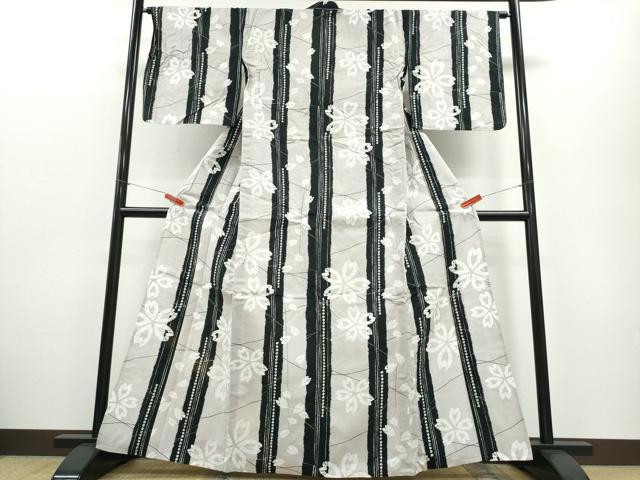 平和屋着物∴夏物 浴衣 舞桜間道 綿 逸品 CABE9108ng