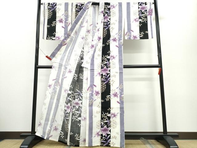 平和屋着物∴夏物 浴衣 ゆり 百合 逸品 CABE9111ng