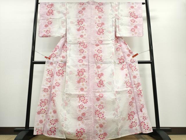 平和屋着物∴夏物 浴衣 舞花文 綿 逸品 CABE9117ng