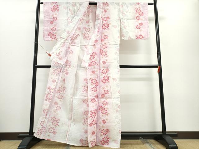 平和屋着物∴夏物 浴衣 舞花文 綿 逸品 CABE9117ng