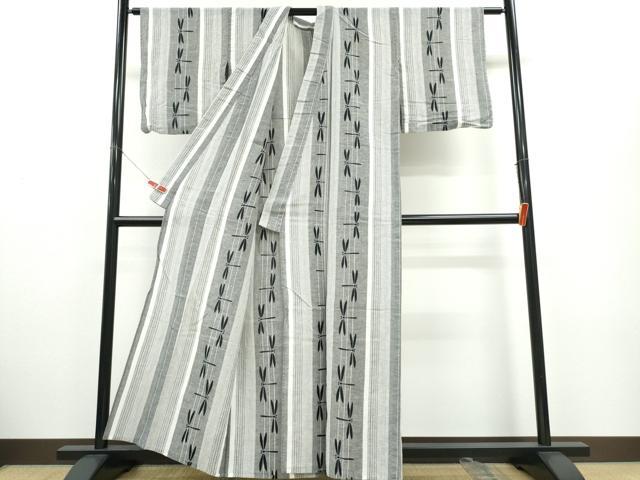 平和屋着物∴夏物 浴衣 トンボ 蜻蛉 間道 綿 逸品 CABE9119ng