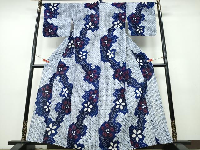 平和屋着物∴夏物 浴衣 有松鳴海絞り 蔦の葉花文 綿 逸品 CABE9133ng