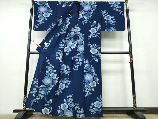 平和屋着物∴夏物 浴衣 椿 日本製 綿 逸品 CABE9135ng