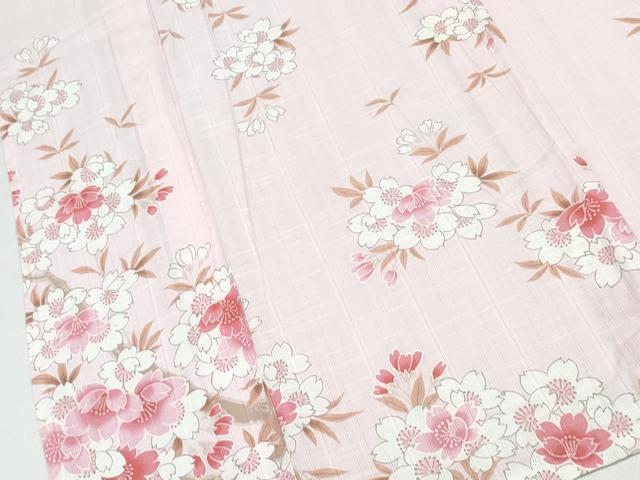 平和屋着物∴夏物 浴衣 花古今 枝桜 綿 逸品 CABE9145ng
