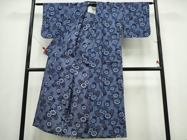 平和屋着物∴夏物 浴衣 草花文 リップル生地 綿 逸品 CABE9148ng