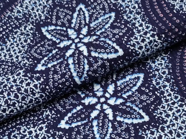 平和屋着物∴夏物 浴衣 流水草花文 リップル生地 綿 逸品 CABE9154ng