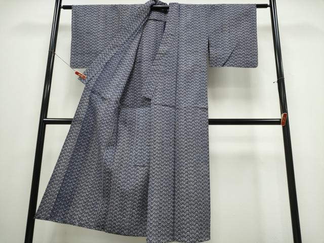 平和屋着物∴夏物 浴衣 青海波 リップル生地 綿 逸品 CABE9155ng