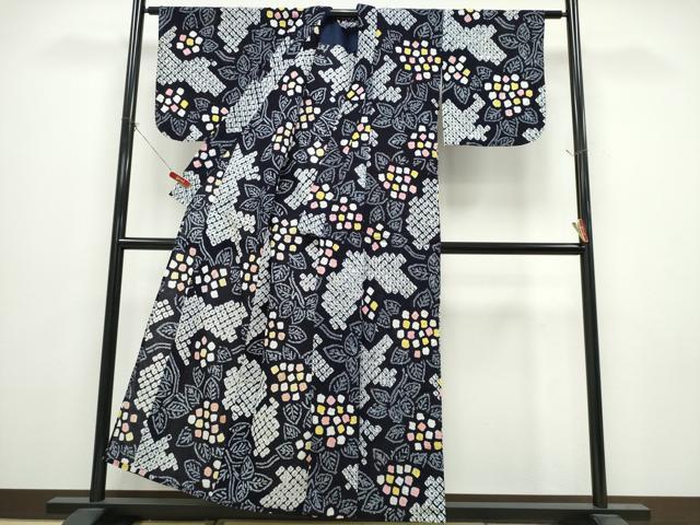 平和屋着物∴夏物 浴衣 有松鳴海絞り 紫陽花 綿 逸品 CABE9158ng