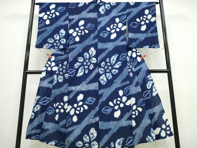 平和屋着物∴夏物 浴衣 有松鳴海絞り 菊流水文様 綿 逸品 CABE9161ng