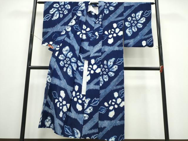 平和屋着物∴夏物 浴衣 有松鳴海絞り 菊流水文様 綿 逸品 CABE9161ng