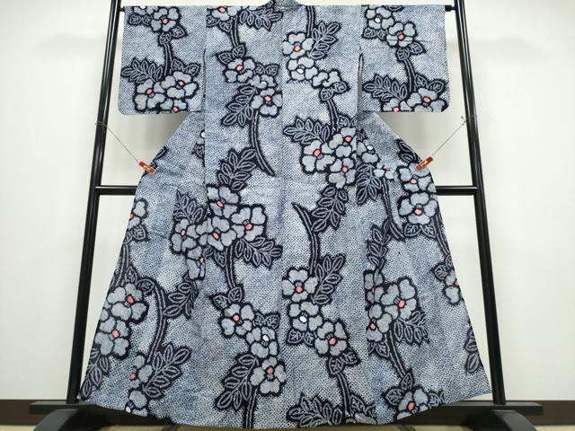 平和屋着物∴夏物 浴衣 有松鳴海絞り 枝椿 綿 逸品 CABE9163ng