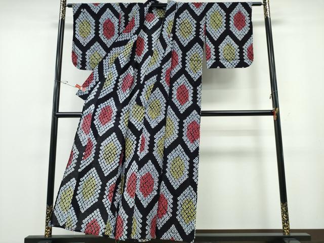 平和屋着物∴夏物 浴衣 有松鳴海絞り 亀甲文様 綿 逸品 CABE9174ng