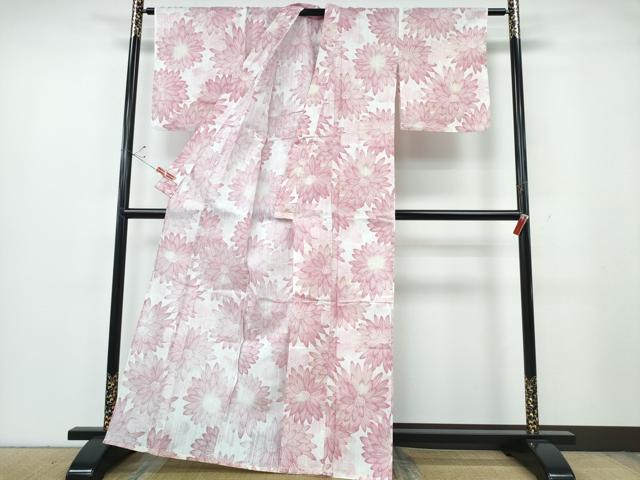 平和屋着物∴夏物 浴衣・小紋兼用 菊文 綿麻 逸品 CABE9188ng