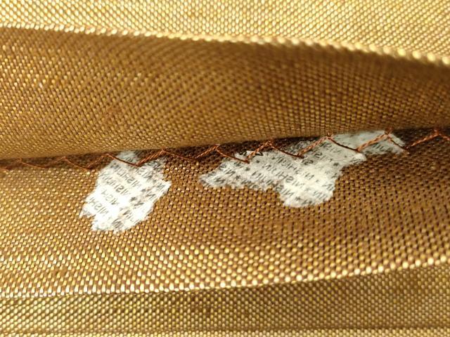 平和屋着物◎西陣 太鼓柄袋帯 紬地 すくい織 草花文 金糸 正絹 逸品 CABE9547dy